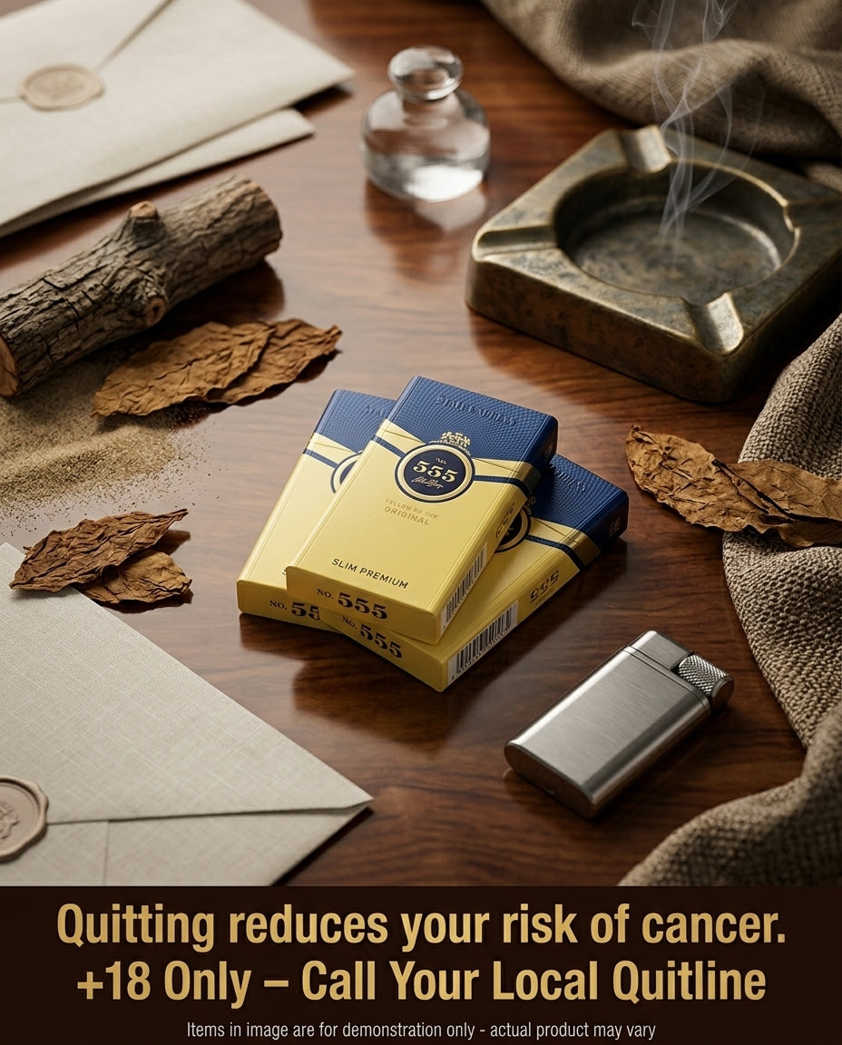 555 Yellow Slim Premium VN Cigarettes 20s x 10 Packs – Elegant Slim Design, Fast Delivery to Your Door