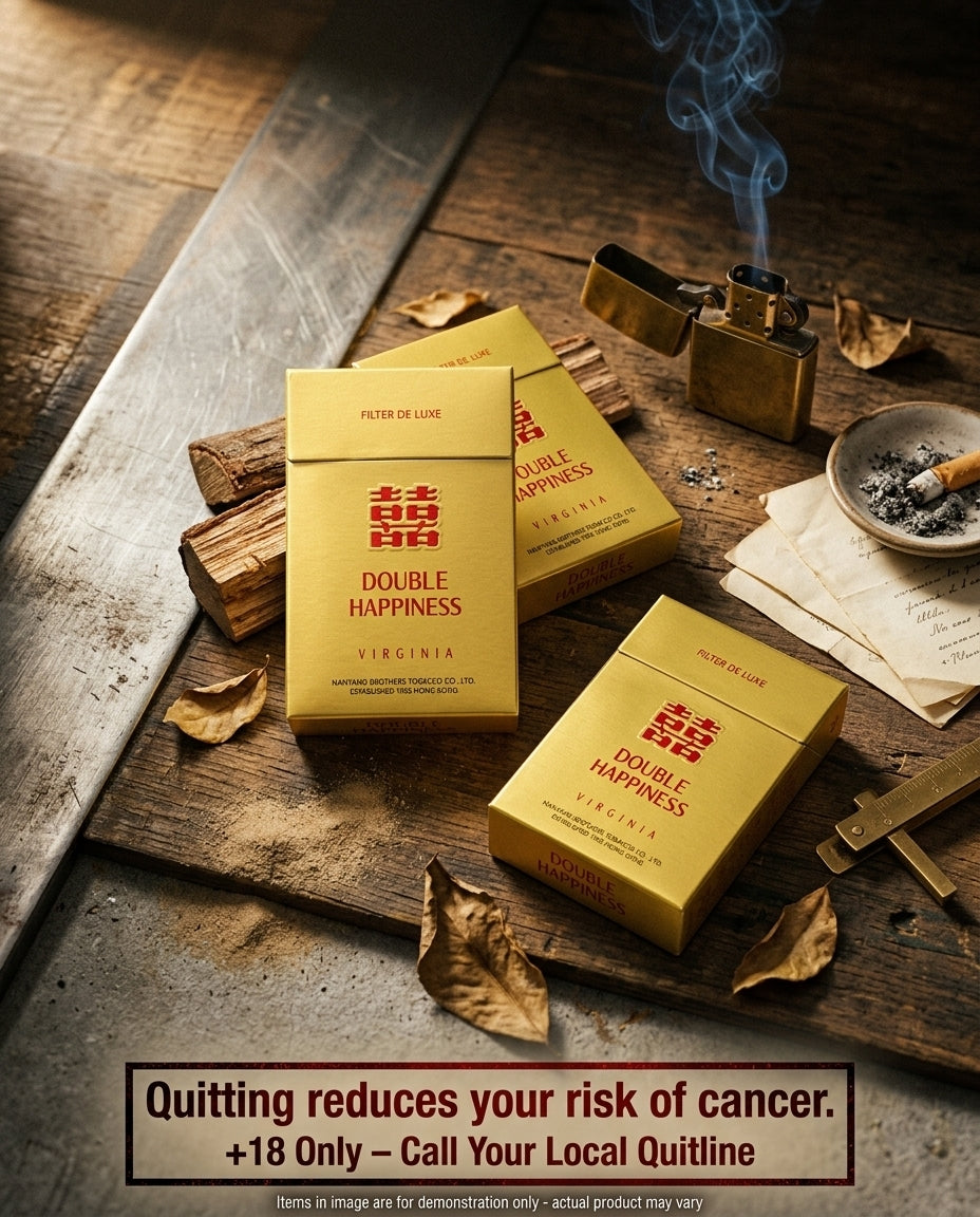 Double Happiness Yellow Cigarettes 20s x 10 Hard Packs â Smooth Classic Blend, Fast Shipping to Your Door