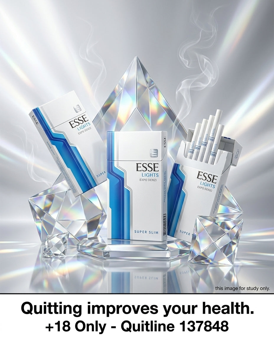 Esse Light Super Slim Cigarettes 20s x 10 Packs - Smooth Mild Korean Ultra-Slim Premium