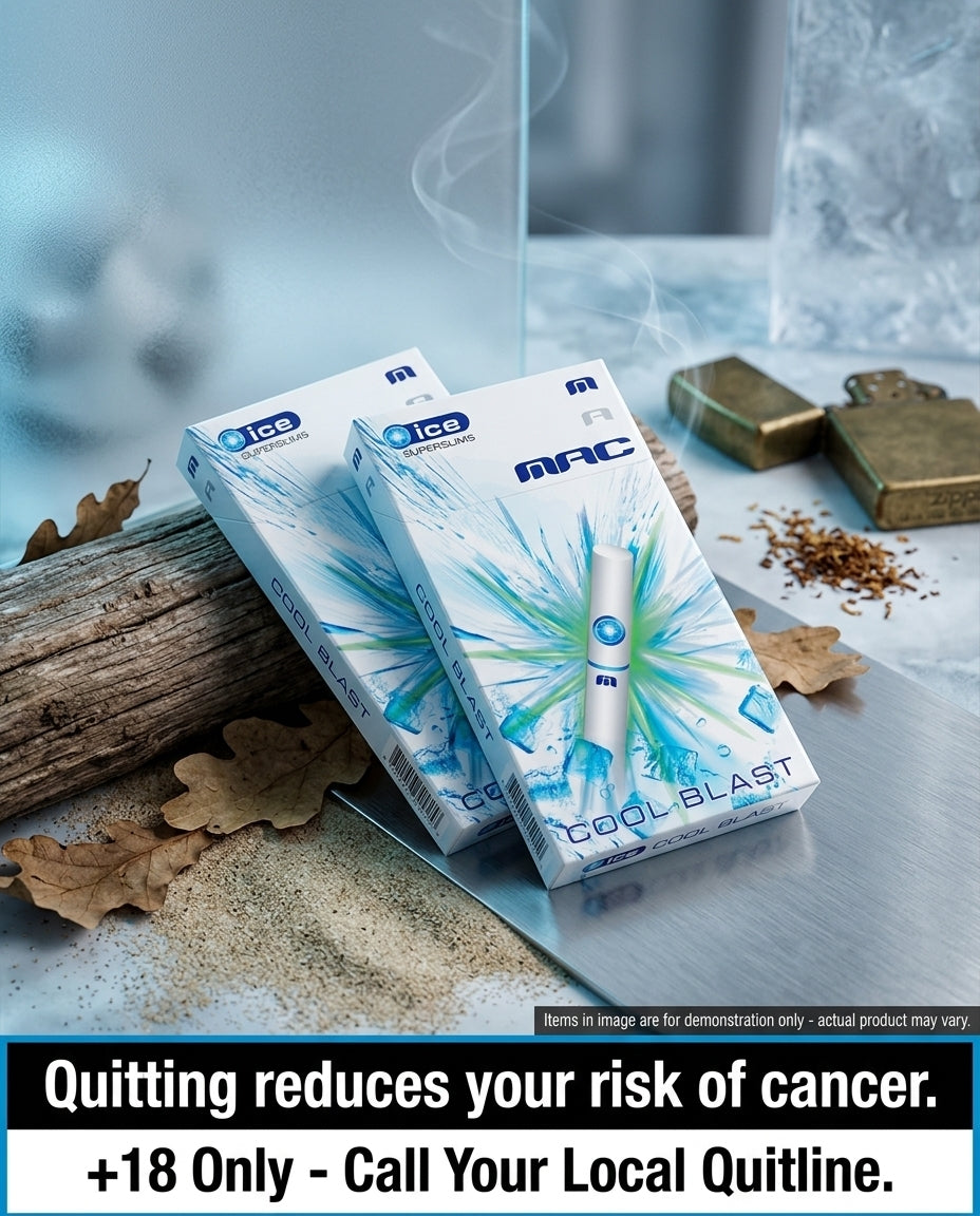 Mac Super Slim Ice Cool Blast Cigarettes 20s x 10 Packs â Icy Menthol Slim Experience, Online Order with Fast Shipping