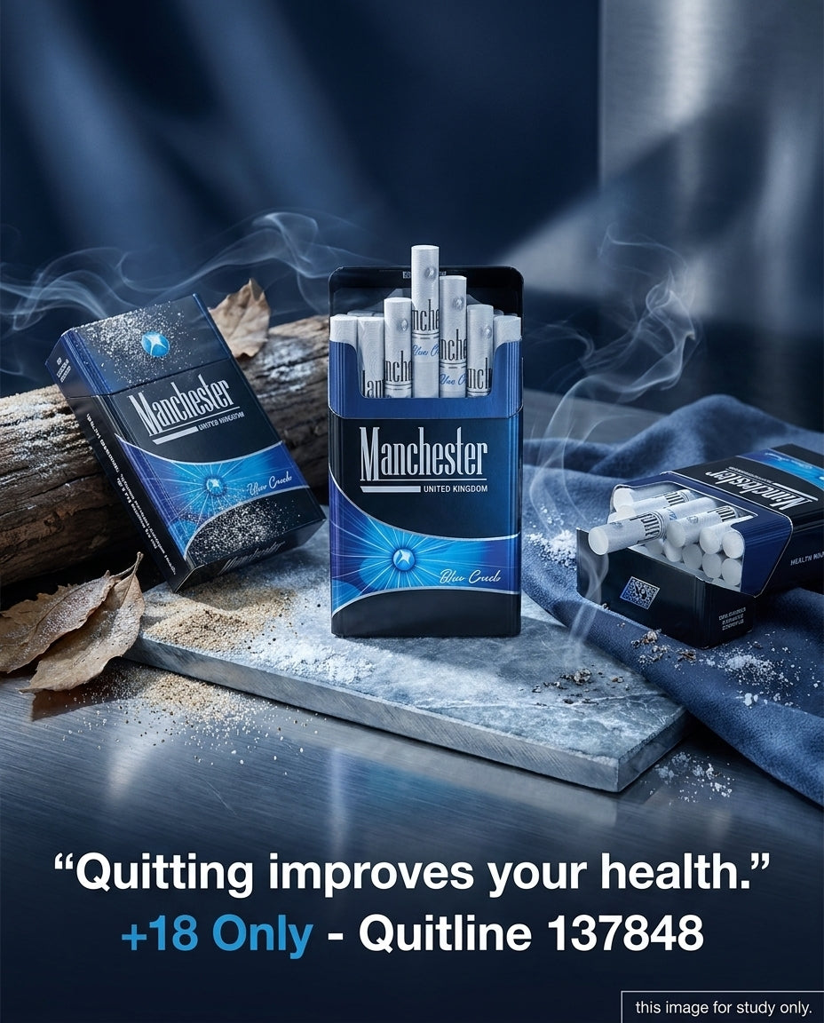 Manchester Blue Crush Cigarettes 20s x 10 Packs - Smooth Menthol Fresh Taste Best Price Fast Delivery Australia-Wide