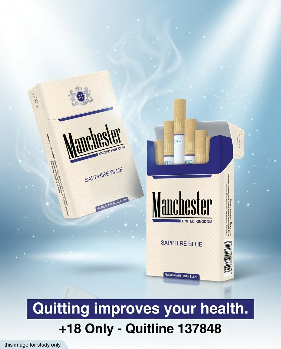 Manchester Sapphire Blue White Cigarettes 20s x 10 Packs - Ultra Mild Smooth Clean Budget