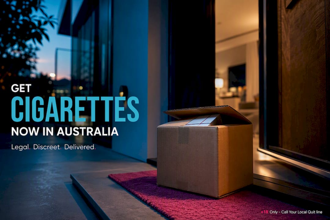Discreet tobacco delivery carton at apartment entrance