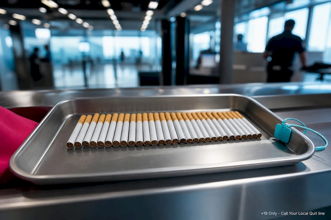 Twenty-five anonymous cigarettes in customs tray