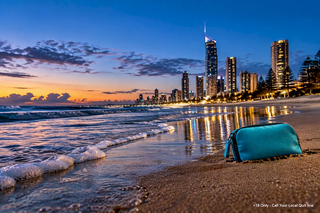 Surfers Paradise beach and Gold Coast skyline