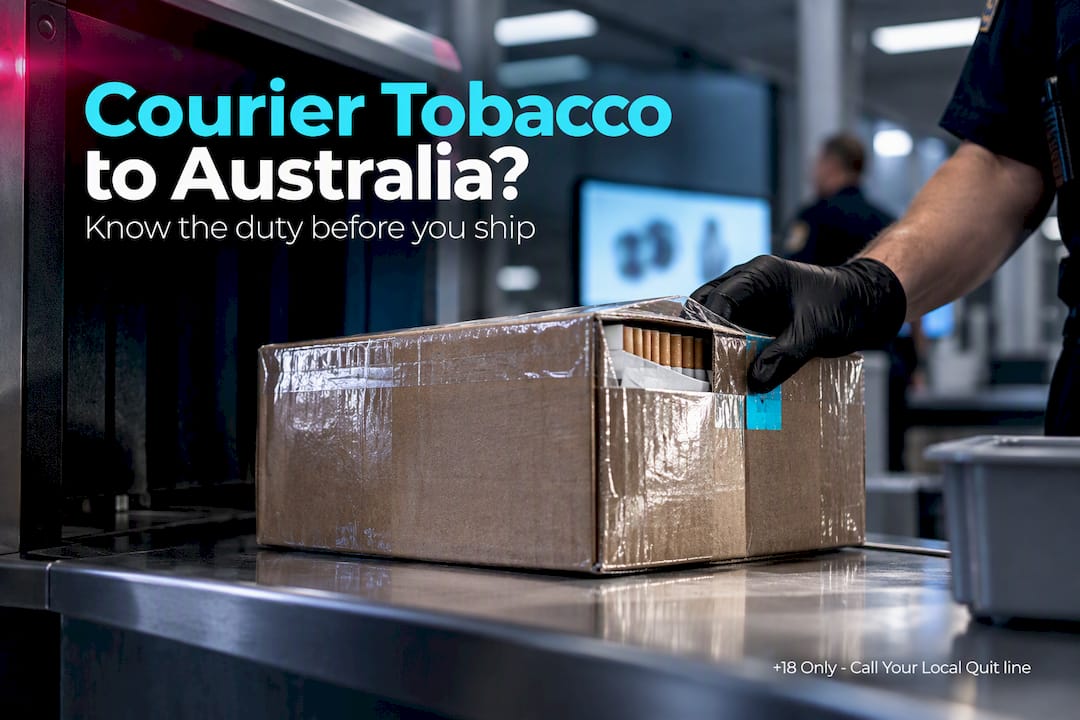 Sealed tobacco parcel at customs screening