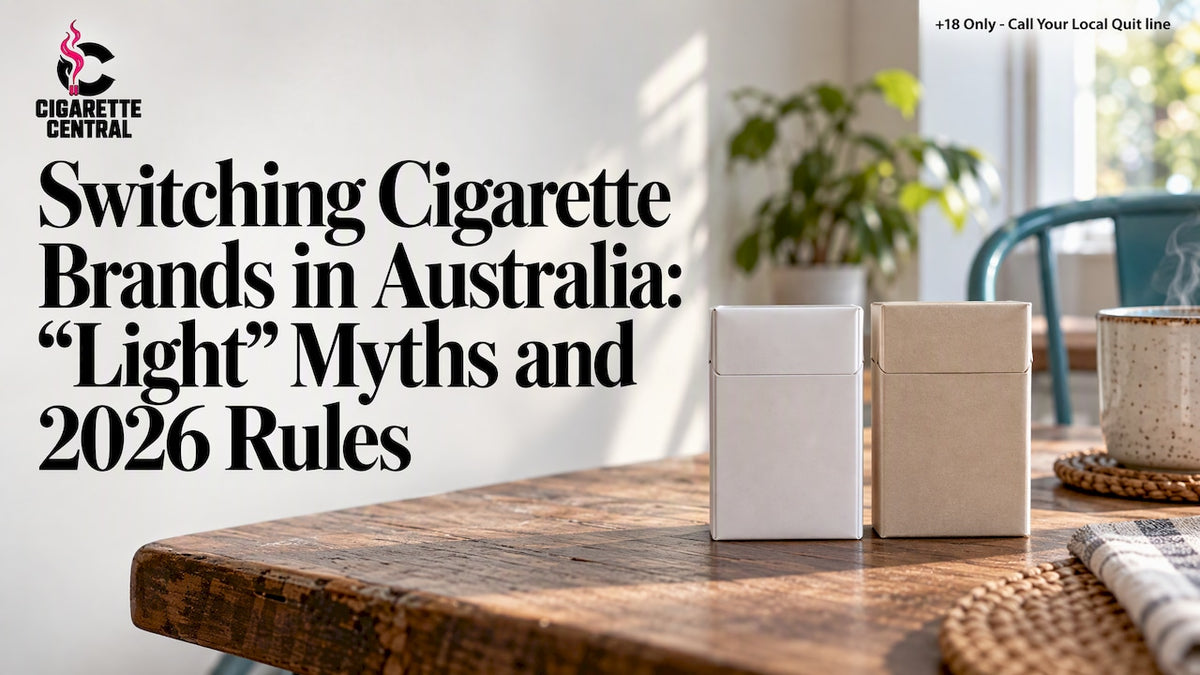 Two unmarked cigarette packs on a table