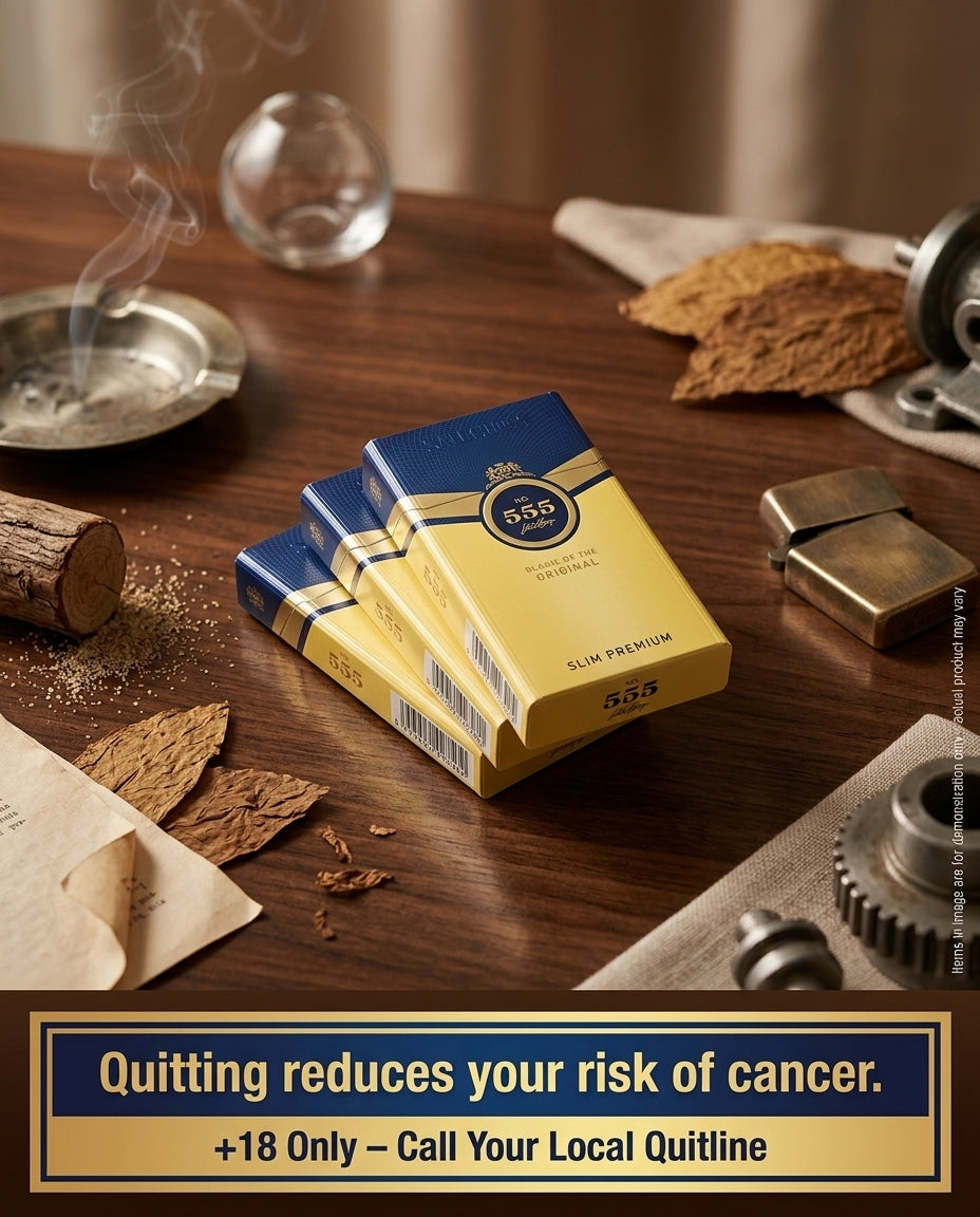 555 Yellow Slim Premium VN Cigarettes 20s x 10 Packs – Elegant Slim Design, Fast Delivery to Your Door