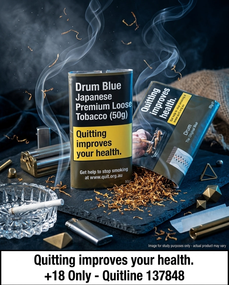 Drum Blue 100g Japanese Premium Loose Tobacco – Smooth Halfzware Blend, Balanced Strength & Direct Delivery to Your Door
