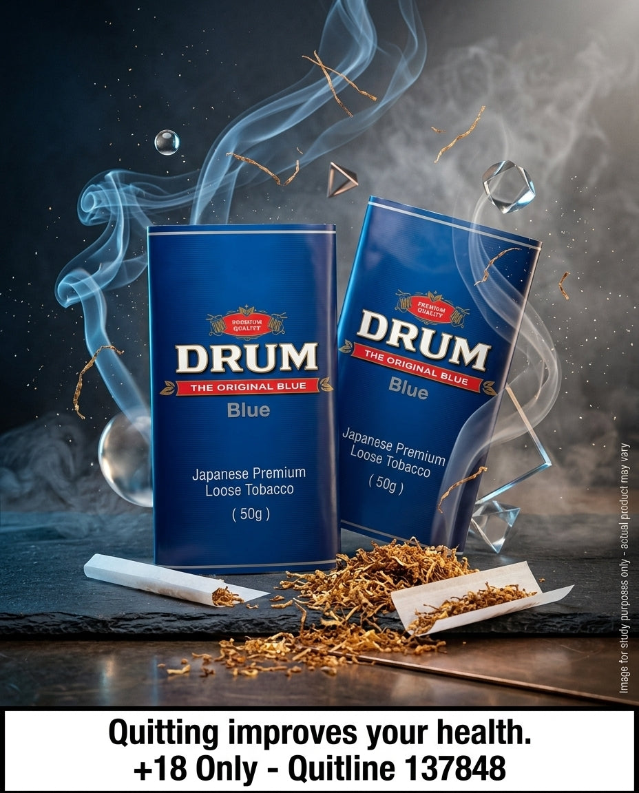 Drum Blue 100g Japanese Premium Loose Tobacco – Smooth Halfzware Blend, Balanced Strength & Direct Delivery to Your Door
