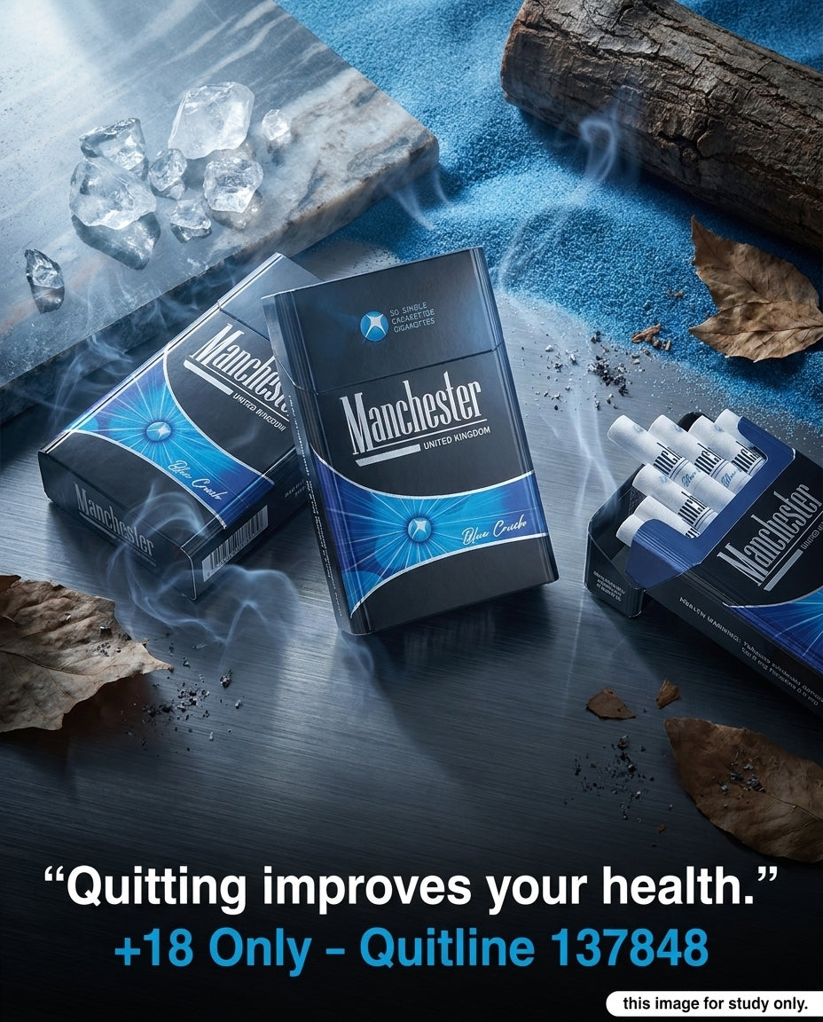 Manchester Blue Crush Cigarettes 20s x 10 Packs - Smooth Menthol Fresh Taste Best Price Fast Delivery Australia-Wide