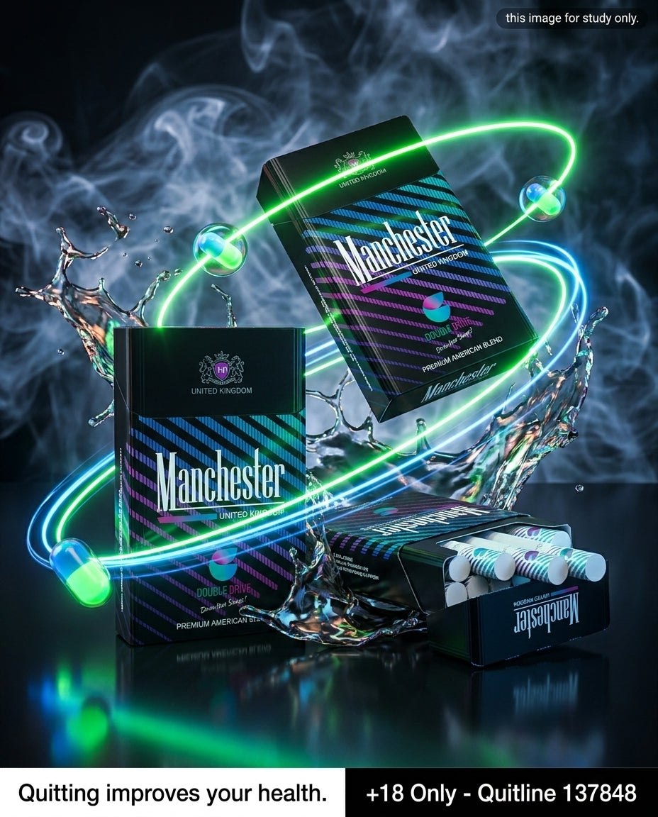 Manchester Double Drive Cigarettes 20s x 10 Packs - Dual Capsule Menthol Flavour Switch Budget