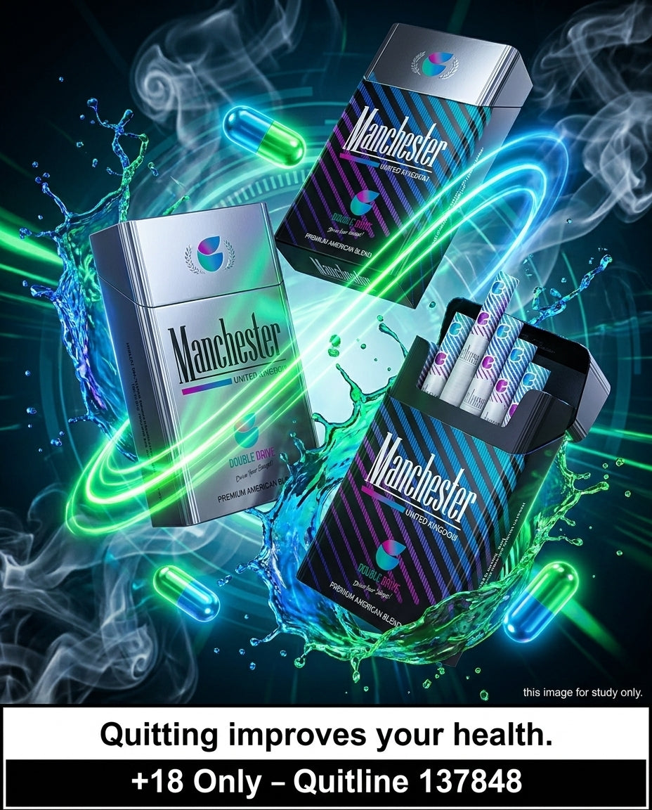 Manchester Double Drive Cigarettes 20s x 10 Packs - Dual Capsule Menthol Flavour Switch Budget