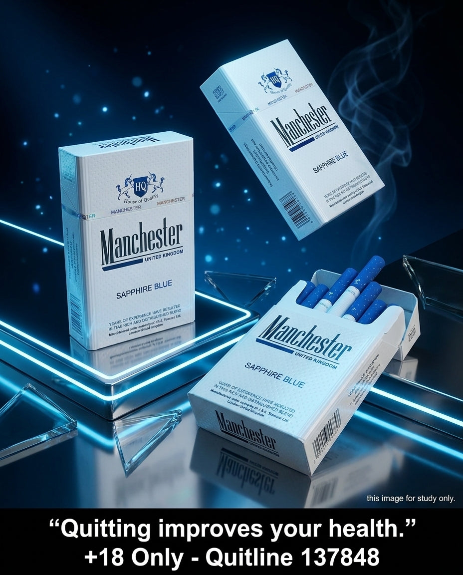 Manchester Sapphire Blue Plain Cigarettes 20s x 10 Packs - Unfiltered Light Pure Tobacco Budget Value