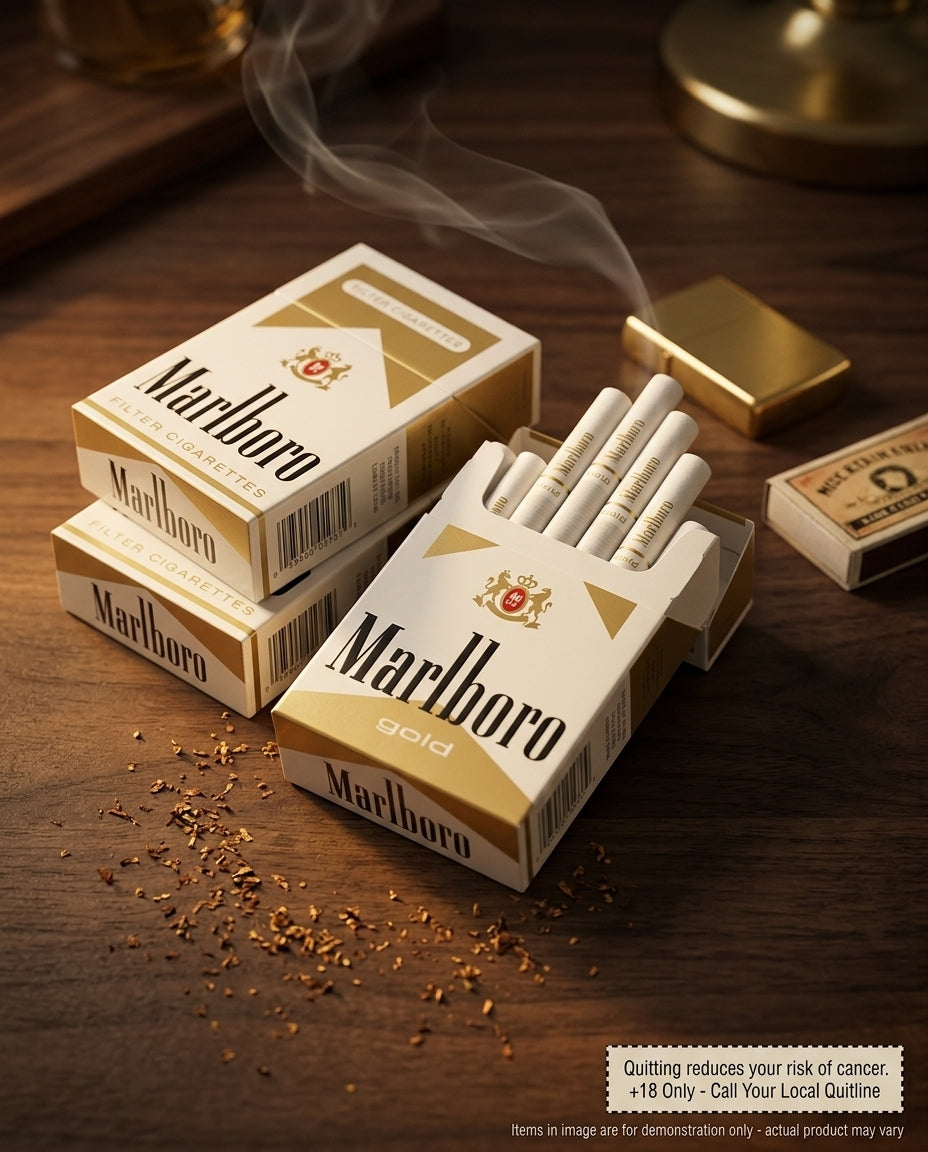 Marlboro Gold USA Cigarettes 20s x 10 Packs – Smooth American Blend, Fast Nationwide Dispatch