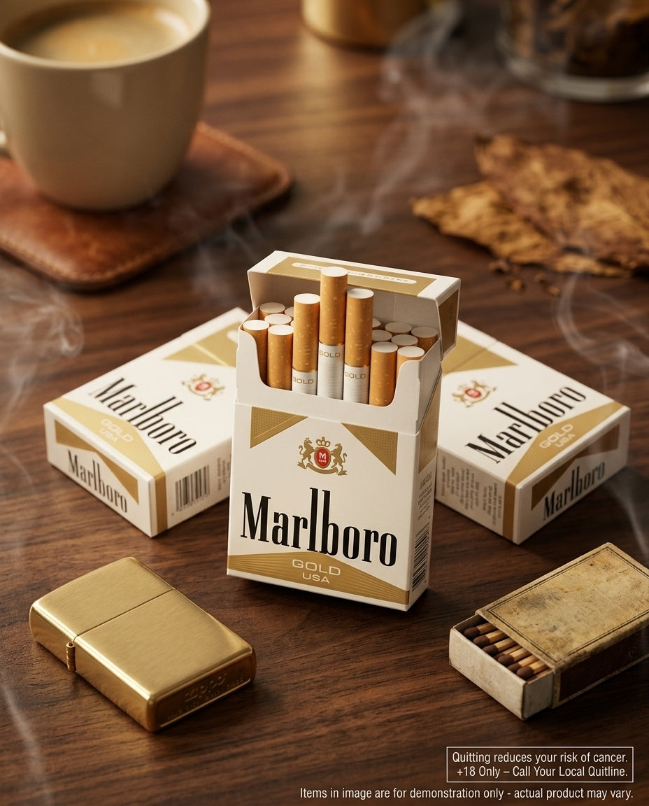 Marlboro Gold USA Cigarettes 20s x 10 Packs – Smooth American Blend, Fast Nationwide Dispatch