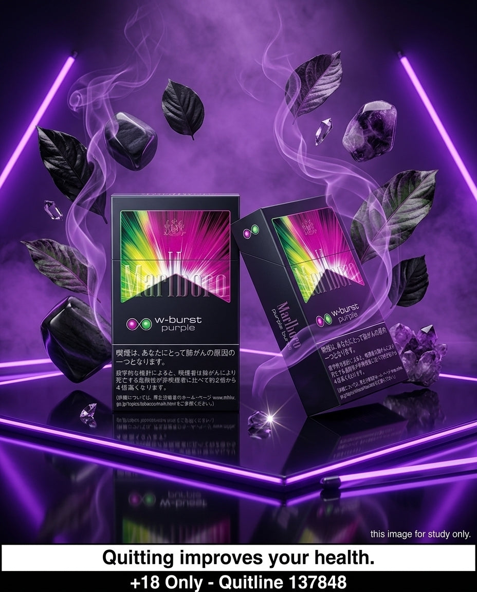 Marlboro Japan Purple Burst Cigarettes 20s x 10 Packs – Dual Capsule Berry & Menthol, Quick Delivery Across All States